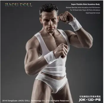 

In stock JOK-12D-PS 1:6 Black Skin Strong Male Body Model JIAOU DOLL Male Soldier Action Figure