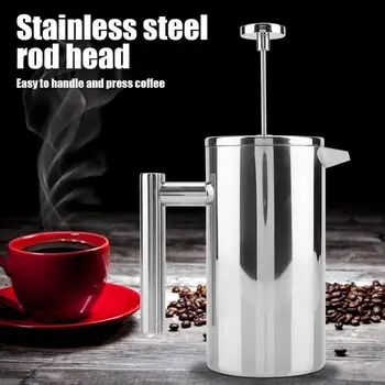 

1000ml French Press Coffee Maker Double Layer Stainless Steel Coffee And Tea Maker Heat Preservation Mug Double Wall Coffee Mug
