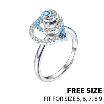 

BAMOER Authentic 925 Sterling Silver Sparkling Sky Wedding Cocktail Rings for Women Engagement Ring Jewelry SCR347