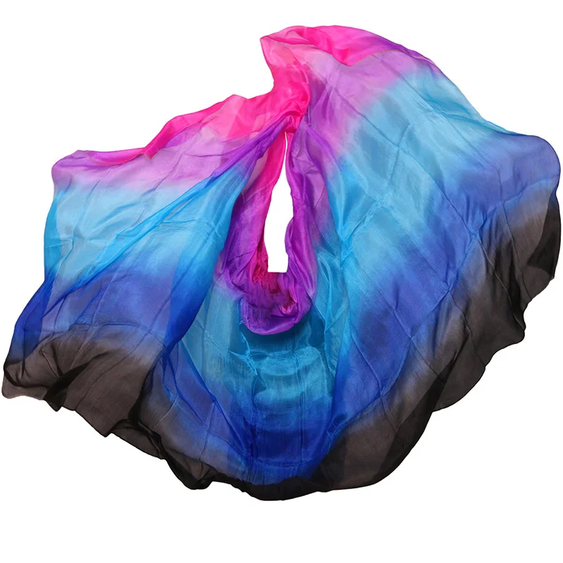 Натуральная шелковая фата ручной работы-шелковый шарф шаль Танец живота фата сценический PropsCan быть выполнены по индивидуальному заказу принадлежности для танца живота - Цвет: color 19-dz