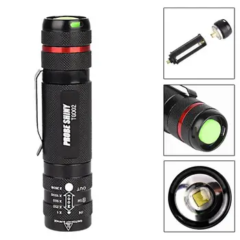 

Led Flashlight Ultra Bright Torch T6 Camping Light 5 Switch Modes With Clip