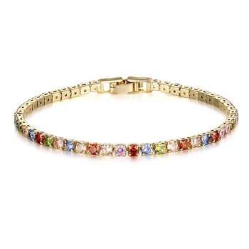 

LINDLEY Austrian Crystal charms bracelets for women 585 Rose Gold Colored Zircon Micro mosaic bracelet fashion jewelry wholesale