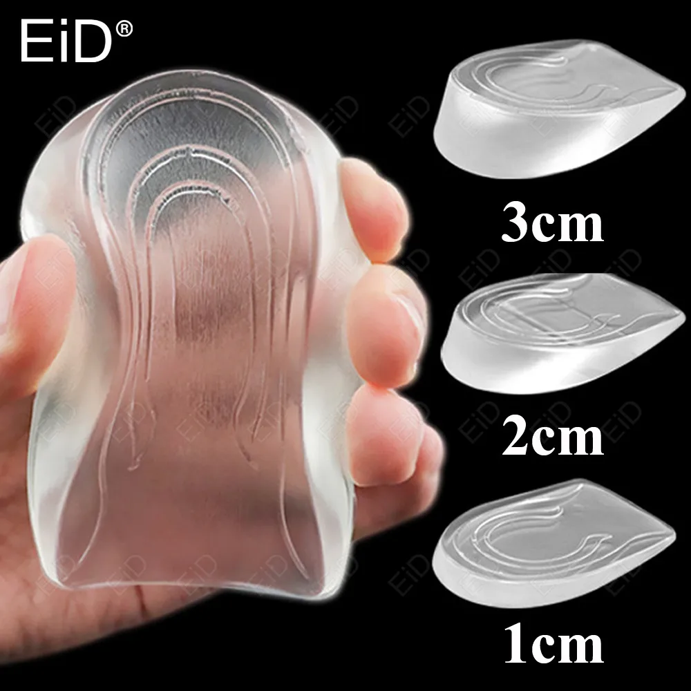 1–3 cm unsichtbare Einlegesohle zur Erhöhung der Höhe, weiche Silikongel-Einlegesohlen für Fersenspornschmerzen, Fußmassagegerät, Pflegekissen, Einlegesohle mit halbem Absatz