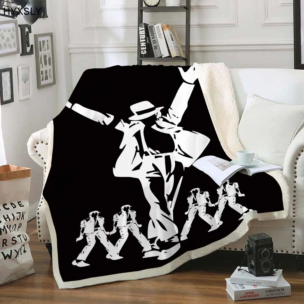 

Michael Jackson Flannel Blanket Warm Cozy For Sofa Beds Home Textiles 3D Print Luxury Adult Winter Birthday Gift