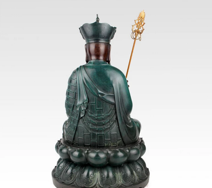 725+++ 1" китайский Тибетский Бронзовый Лотос Ksitigarbha Bodhisattva статуэтка Будды из латуни