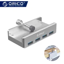 Orico клип дизайн 4 порта USB 3,0 концентратор Алюминиевый сплав портативный размер путешествия зарядка Центральная станция для ноутбука с SD кард-ридером