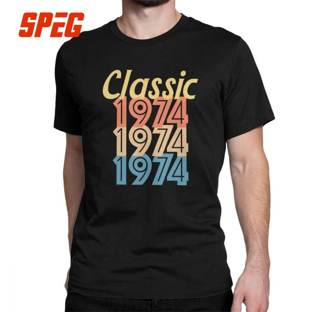 

Men's T-Shirts 1974 Vintage Retro Unique 100% Cotton Tee 45th Birthday Gifts T Shirt Clothes 45 Years Old Printing Plus Size