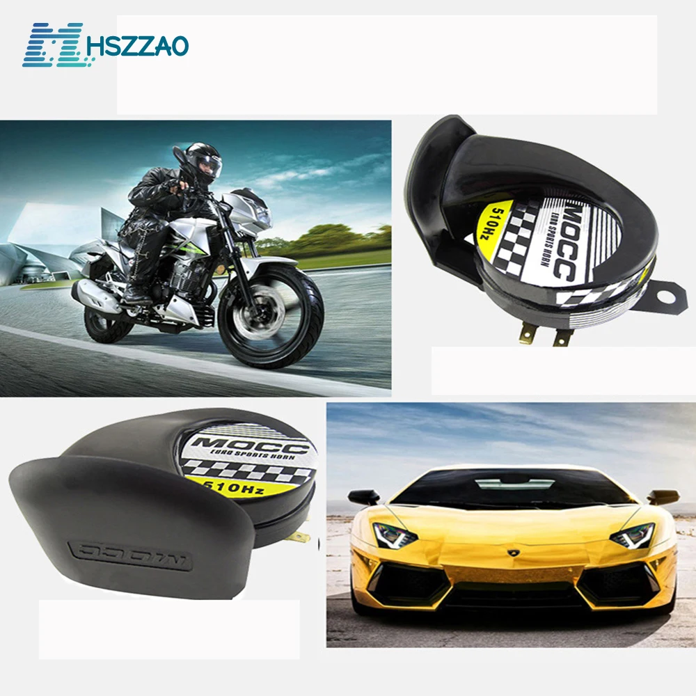 

12V Waterproof Car Horn Universal Snail Air horn Car Snail Horn High Sound Bright 510HZ For Car Motorcycle Truck