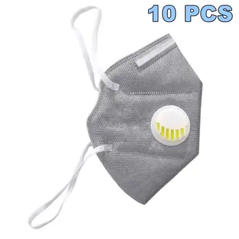 

Dropshipping 10PCS Mask Reuses Unisex Respirator 5 Layer Filters Against Droplet Mask 95% Filtration Mask Non-woven Mouth Mask