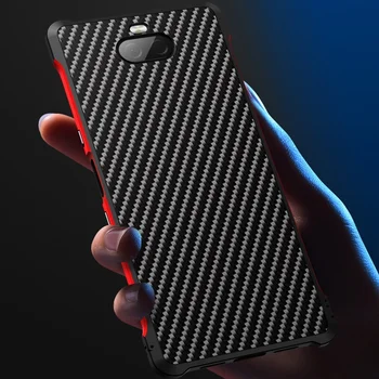 

Case For Sony Xperia 10 case For Sony Xperia 1 Luxury carbon fiber Metal PC Hard Back Cover For Xperia 10 Plus case kimTHmall