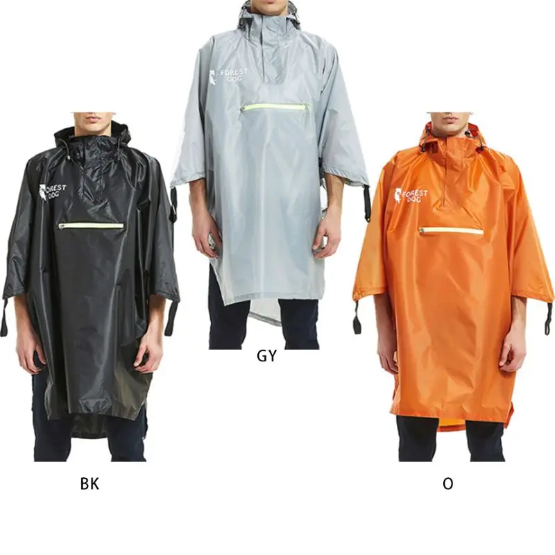 

Multifunctional Men Women Outdoor Raincoat with Hood Portable Waterproof Rain Cloak Poncho Backpack Cover for Camping Activities
