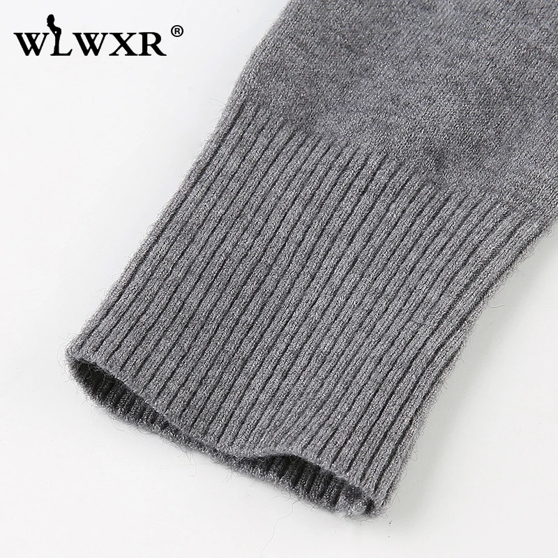 WLWXR осенне-зимнее трикотажное женское платье с оборками, сексуальное мини-платье с длинным рукавом розового и черного цветов, короткие женские платья Vestidos