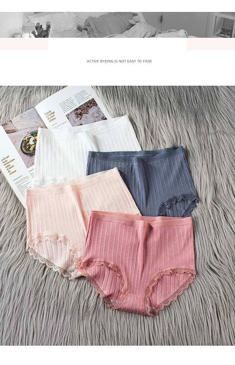 high waisted thong underwear Hot Sale Cotton Women's Panties Elastic Soft Large Size XXL Ladies Underwear Breathable Sexy High Waist Briefs Panties high waisted undies