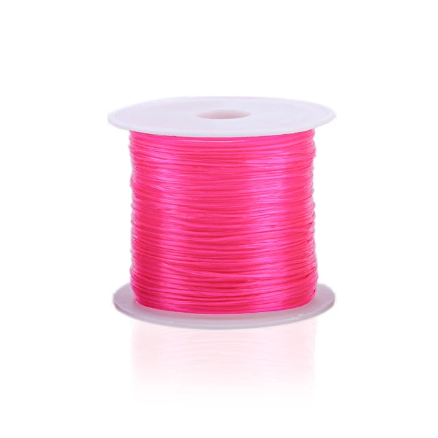 393inch/Roll Strong Elastic Crystal Beading Cord 1mm for Bracelets Stretch Thread String Necklace DIY Jewelry Making Cords Line hot pink
