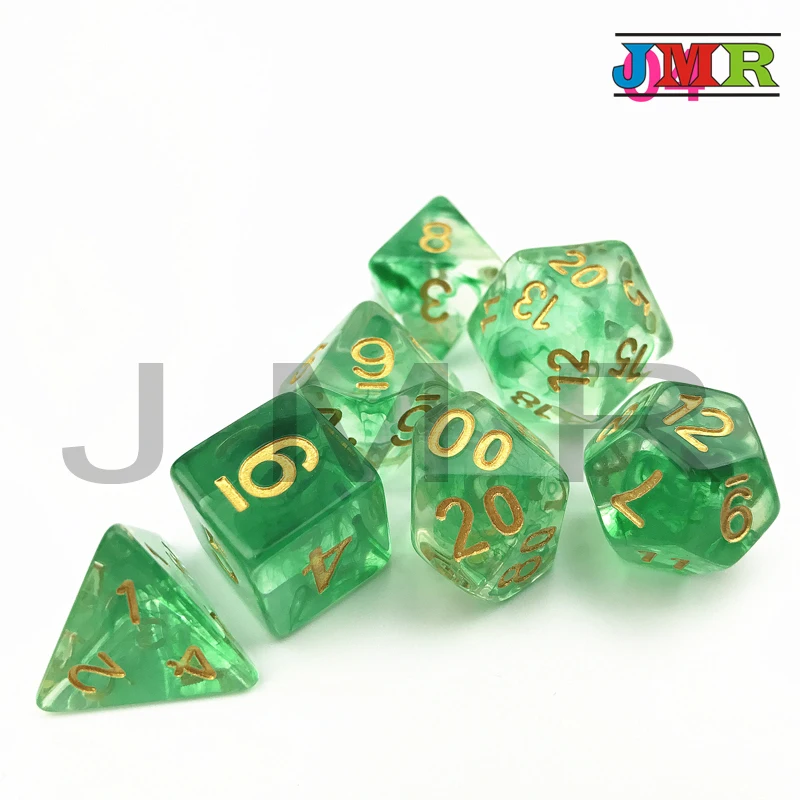 Nebular Juegos De Mesa Dados с DND играми зеленые кости набор D4 D20 для развлечение настольная