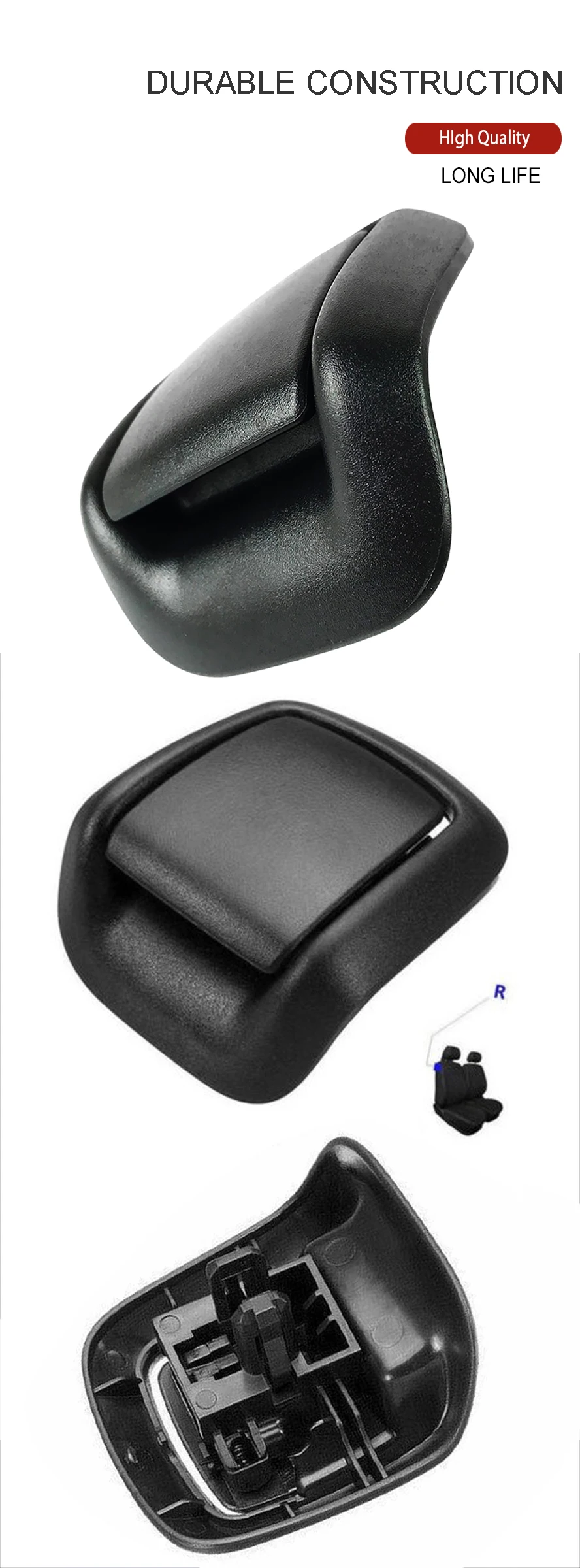 Wooeight 2Pcs Car Front Right Left Side Seat Tilt Handle 1417520 141752 Fit for Ford Fiesta MK6 VI 3 Door 2002-2006 2007 2008 (8)
