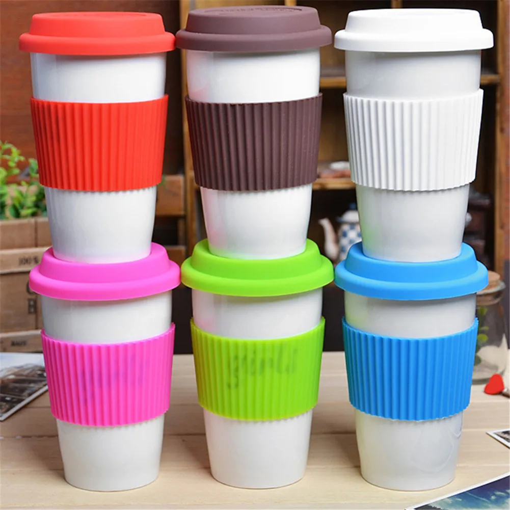 Reusable Coffee Mug with Lid Glass Travel Mug and Slip Sleeve