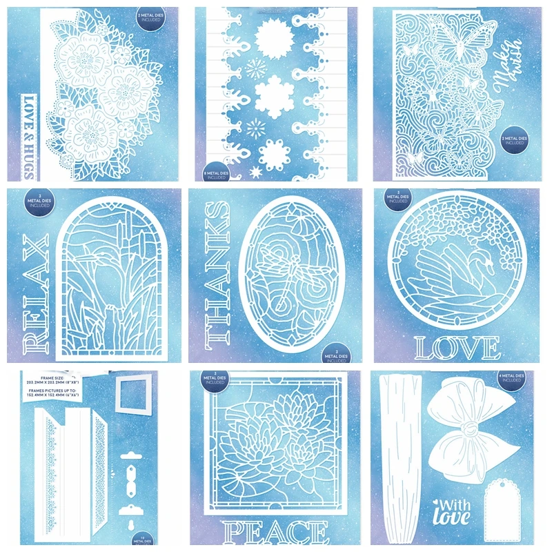 

Love Peace Christmas Frame Metal Cutting Dies Stencils For DIY Scrapbooking Decoration Embossing Christmas Craft Die Cut 2019