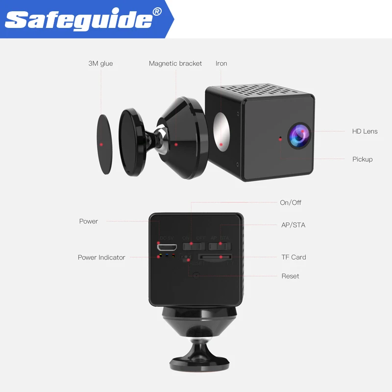 Wi-fi sem Fio Câmera de Segurança Vstarcam Bateria Mini ir Invisível Câmera C90s 1500amh Luz