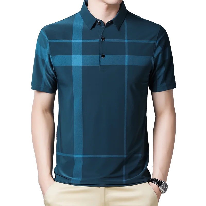 BROWON Brand Short Sleeved T-shirt Men 2021 Summer Thin Fashion Anti-wrinkle Casual T Shirt Slim Fit Turn-down Collar Tshirt | Мужская