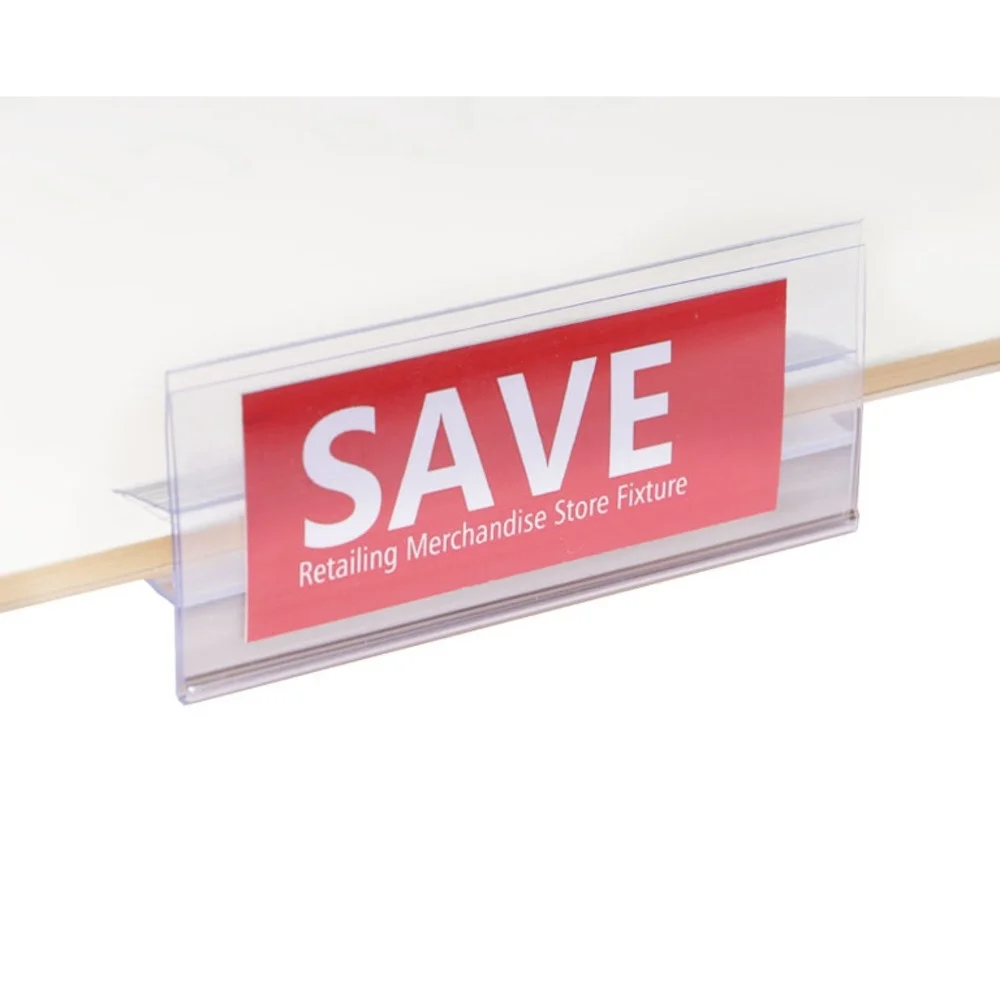 Gondola Shelf Top Cap Card Sign Holding Grip For Price Tag glass wood shelf edge label holder pvc plastic super grip sign and ticket clip