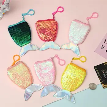 

Fashion Coin Wallet Shiny Sequins Mermaid Tail Coin Purse Keychain Pendant Bag Charm Bag Accessories Coin Storage