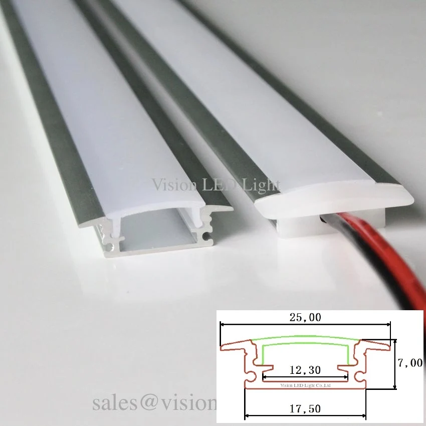 

10m (20pcs) a lot, 0.5m per piece, led aluminum profile for 12mm led rigid strips light with milky diffuse cover