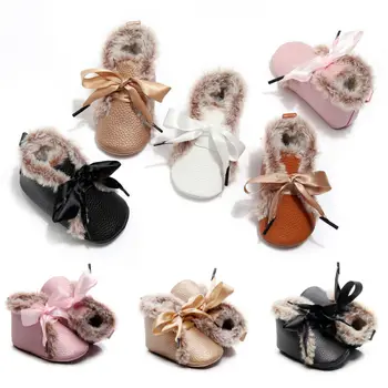 

Winter Baby Sneakers Shoes Toddler Newborn Leather Crawling Shoes Boy Girl Lamb Slippers Prewalker Trainers