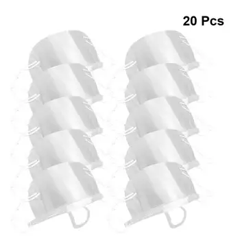 

2 Boxes/20PCS Transparent Sanitary Mouth Mask Plastic Mouth Shield Antifog Open Mask for Restaurant Hotel Beauty Salon