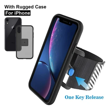 

Running Armband Case Kit For iPhone Xs Max Xs XR 8 7 One Key Release Quick Mount Detachable for Hiking Jogging Biking Workouts