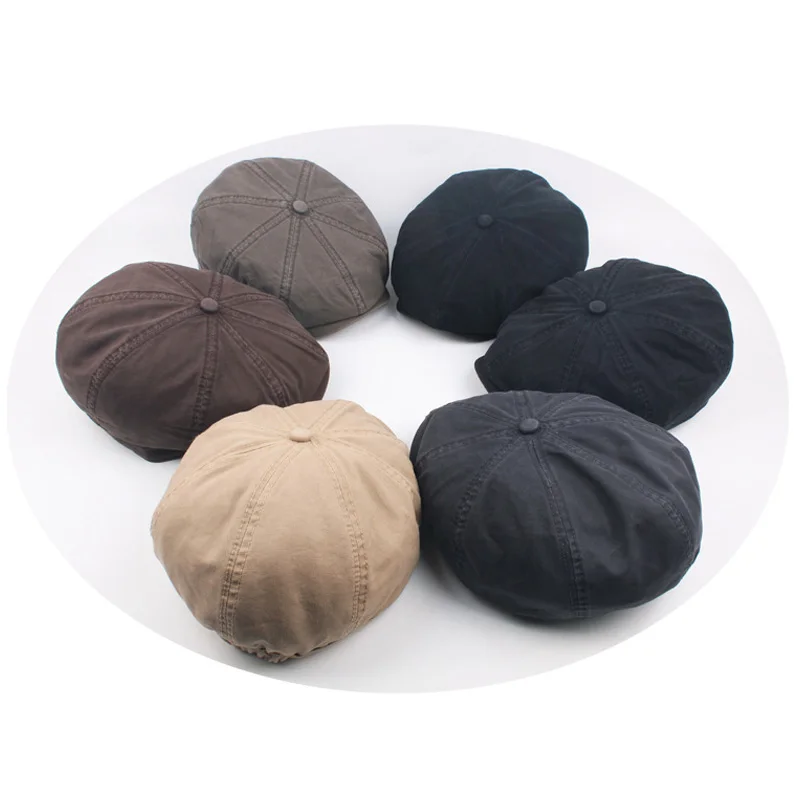 

Spring Summer Beret Men Women's Newsboy Caps Octagonal Cap For Women Men England Style Retro Flat Cap Boina Flat Cap 57-60cm