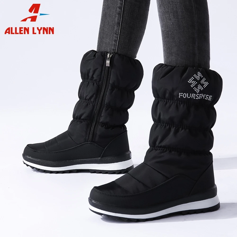 

Winter Snow Boots For Women Warm Add Fur Boots Woman Students Flat Platform Zip Boots White Black Shoes Woman 36-41