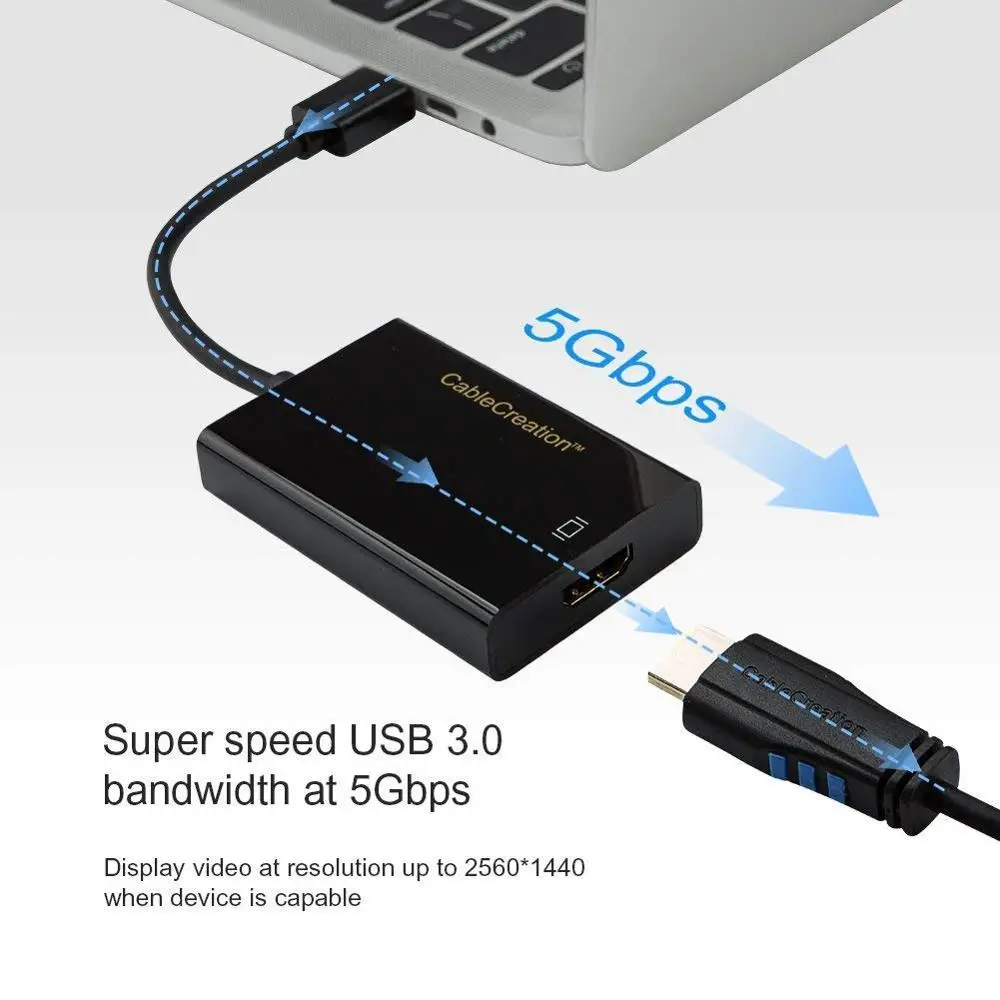  USB to HDMI Adapter (Display Link Chipset) CableCreation USB 3.0 External Video Card for Windows Ma