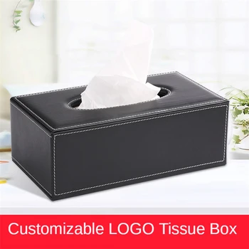 

E-FOUR Customize Logo Leather Tissue Box Paper Extraction and Storage Box Luxury Customized Wedding Room Car Hotel Decorative