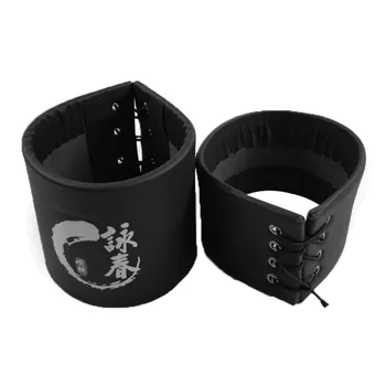 

2pcs Protective Pad Elastic Band Chinese PU Leather Exercise Equipment Martial Arts Cover Wooden Dummy Durable Hands Wing Chun