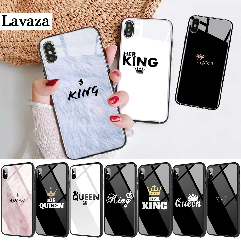 288d королева и король пара Новинка Fundas стекло чехол для телефона Apple iPhone 11 Pro XR X XS Max