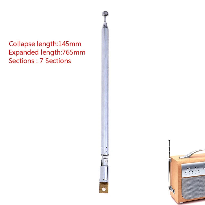 High Quality Ideal Replacement 765mm 7 Sections TV Antenna Telescopic Aerial For Radio Car Antennas 1PC | Электроника