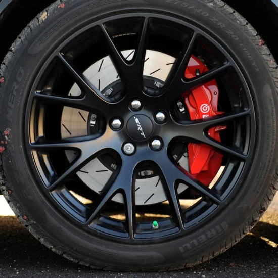 Mopar SRT Wheel Center Cap - Genuine Satin Black With Chrome SRT Logo, OEM 5QW99RXFAA