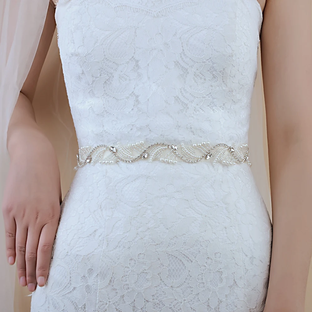 TRiXY S273 женские Стразы свадебное с жемчужными бусинами Ремни Пояса Кристалл Стразы Свадебный Пояс, лента аксессуары для свадебного платья