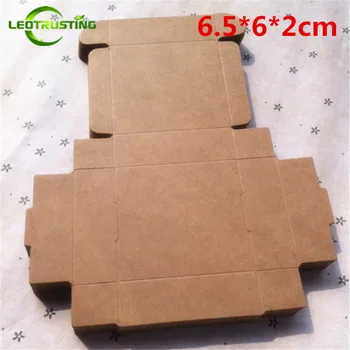 

Leotrusting 50pcs 6.5*6*2cm Brown Kraft Paper Box Natural Kraft Paper Gift Packaging Box Handmade Birthday Paper Cardboard Box