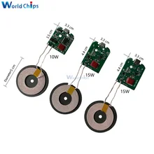 Chargeur sans fil 15W 5V 12V, Module de Circuit imprimé émetteur type-c USB + bobine Qi universel pour le chargement de batterie de téléphone de voiture