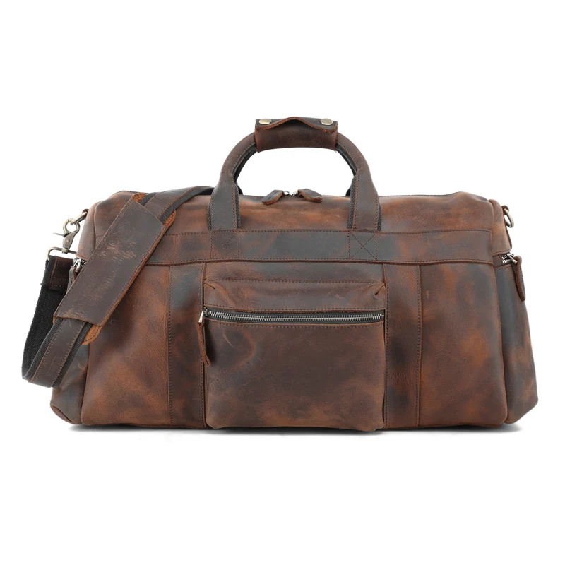 60cm Exlarge Gigantic Travel Leather Bag Men Genuine Leather Roomy