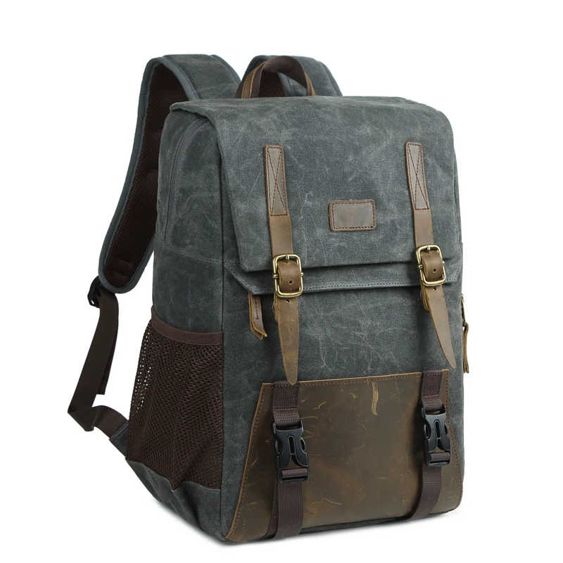 Coress Multi Purpose Batik Canvas Leather Camera Backpack Large DSLR  Bag Outdoor Travel Photo Bag For Nikon Canon Sony Notebook
