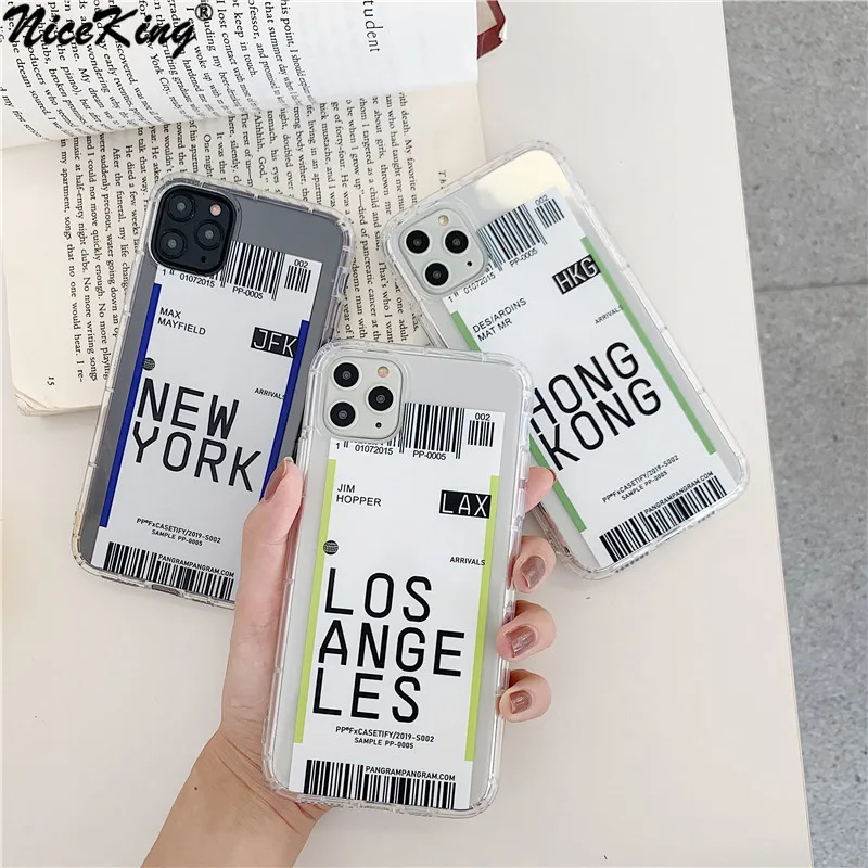 Чехол для телефона с надписью Flight Air iPhone 11 Pro MAX XS XR Прозрачная мягкая задняя крышка