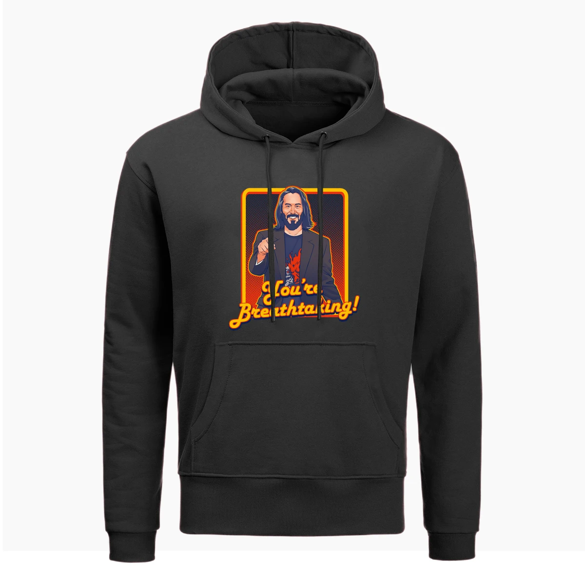 New Keanu Reeves You Are Breathtaking Print Hoodies Sweatshirt Men Autumn Sportswear Winter Fleece Pullover Hip Hop Streetwear