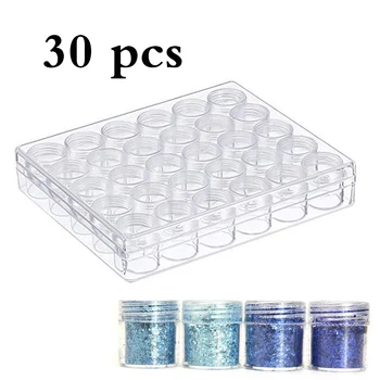 

30Pcs Empty Plastic Container Storage Jars Bead Storage Plastic Transparent Bottles For Nail Beads Jewelry Home Storage Box