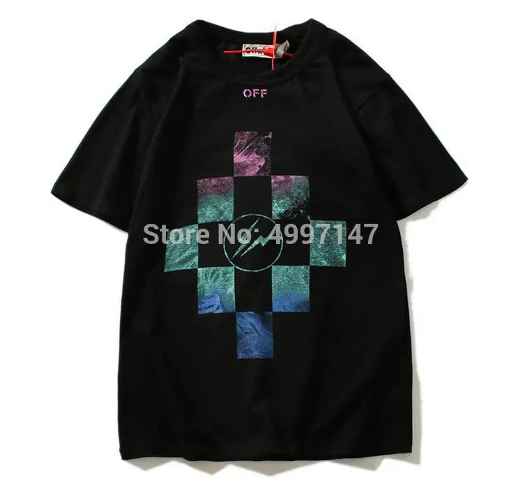 19ss Off-White OW стрела для мужчин и женщин унисекс пара влюбленных моделей хлопок Мода Круглый вырез короткий рукав Футболка Хип Хоп Уличная