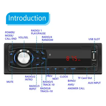 

Bluetooth Radio Universal Player Physical buttons Stereo In-Dash Input