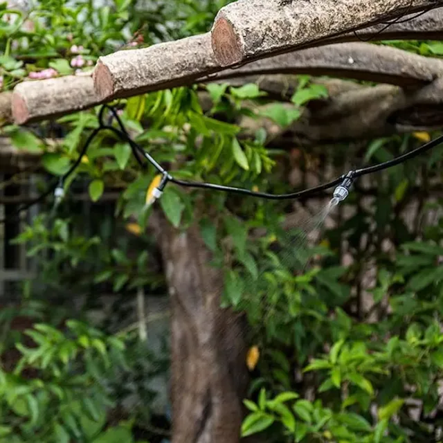1 Beállított Köd Fúvókák Öntözőrendszer Hordozható Május Automatikus Öntözés 10M Kerti Tömlő Spray -Feje 4/7 Mm -Es Pólóval És Csatlakozóval - Image 6