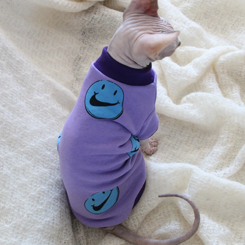Безволосый Кот Сфинкс одежда для домашних животных для маленьких собак зимняя одежда Одежда для кошек Толстовка для кошек одежда для щенков